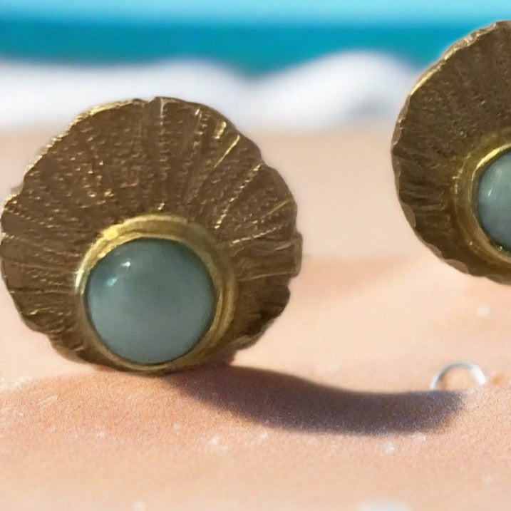 Sleep-In 18kt yellow gold Larimar Stud Earrings