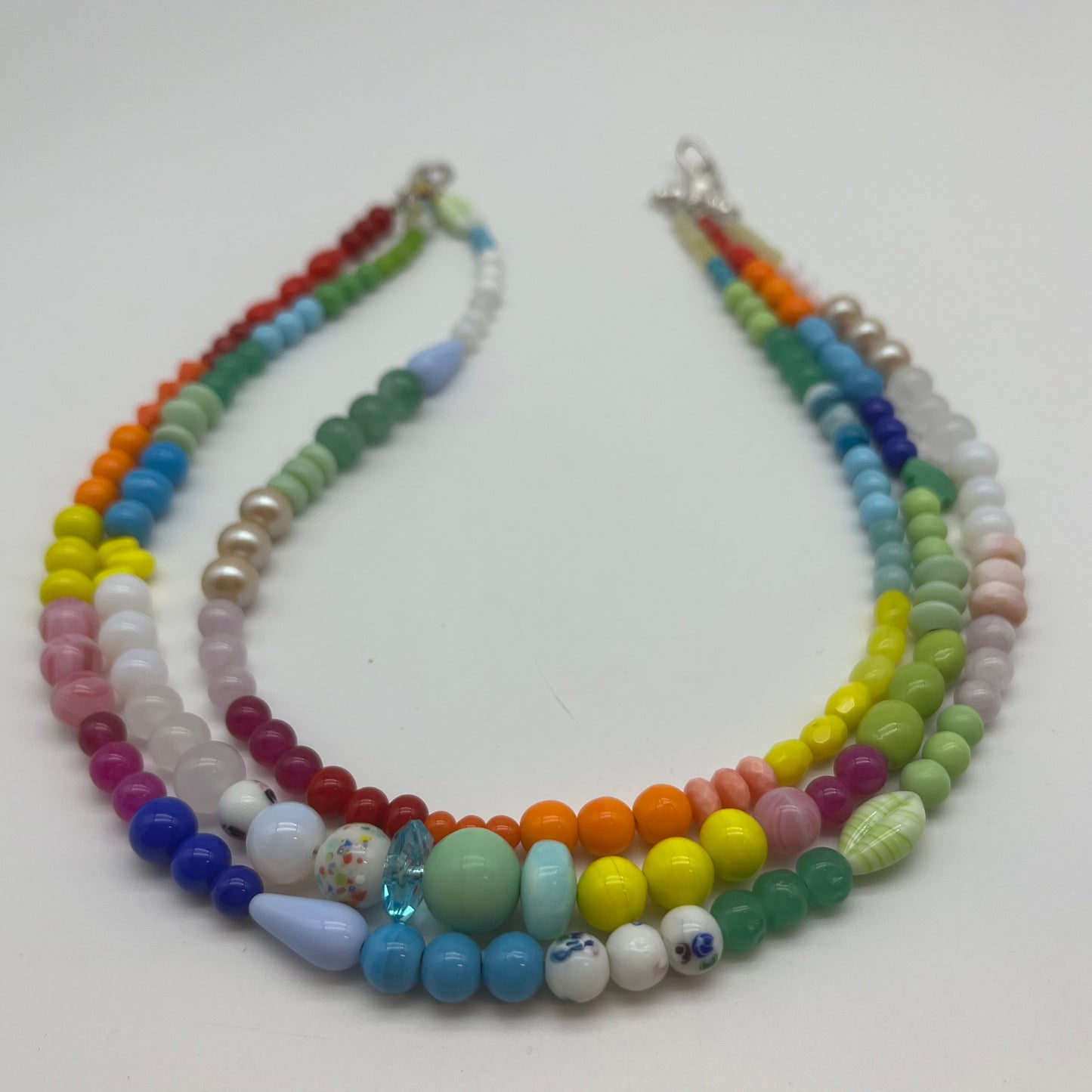Rainbow Buzz, Three Strand Necklace