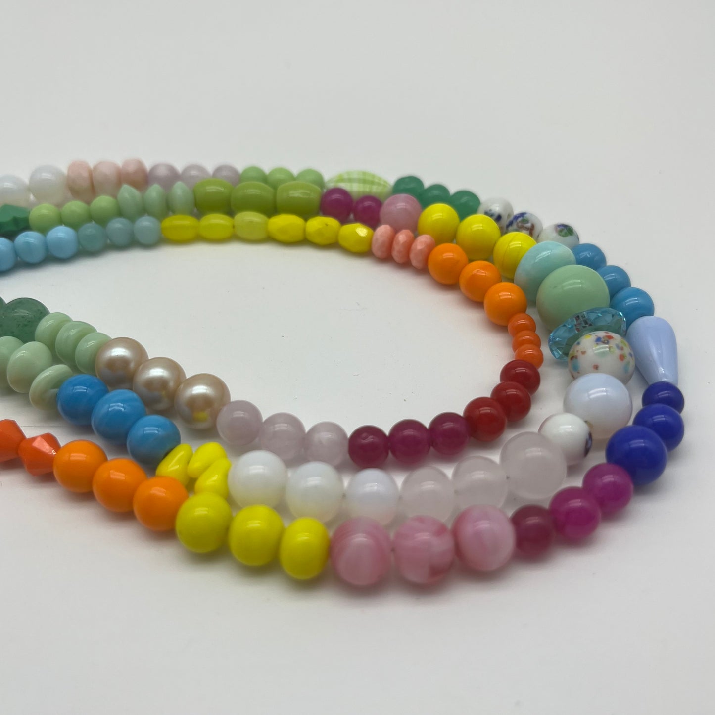 Rainbow Buzz, Three Strand Necklace