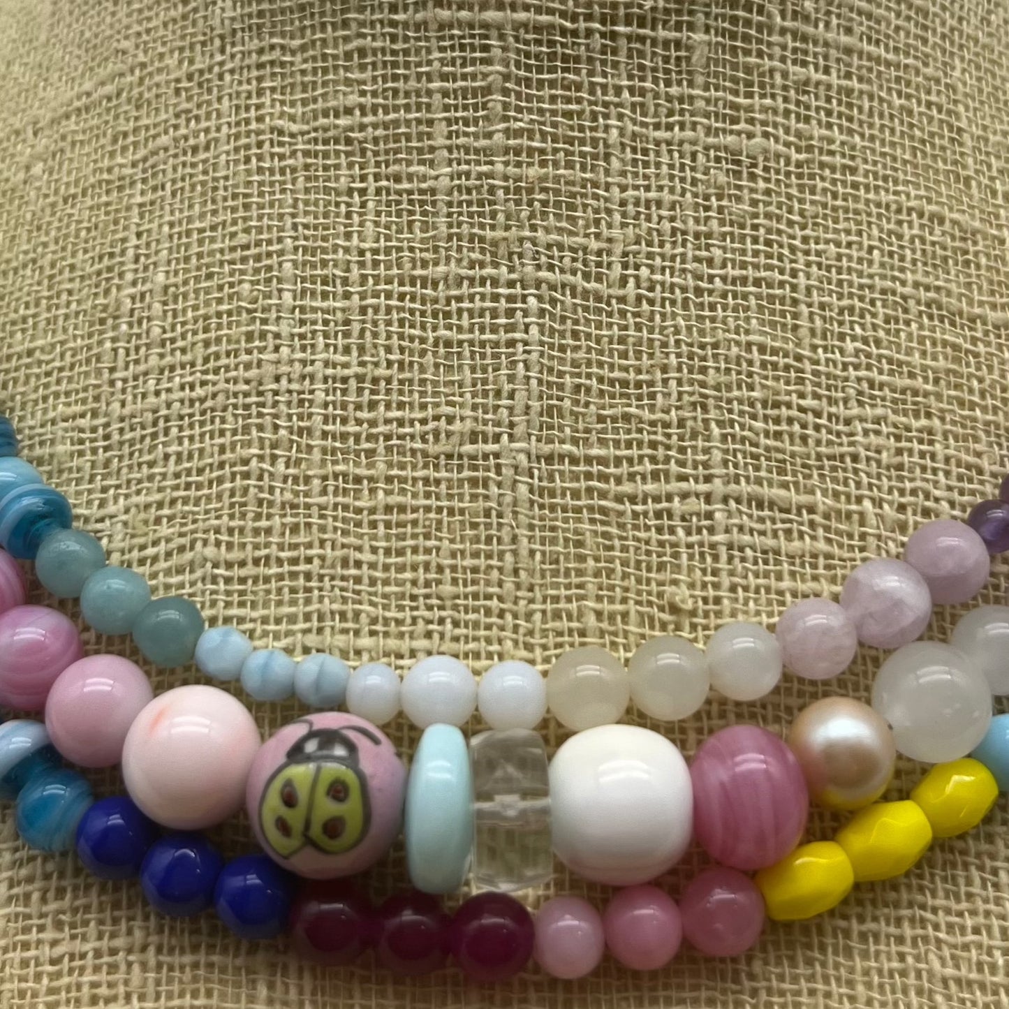 Rainbow Buzz LOVE, Three Strand Necklace