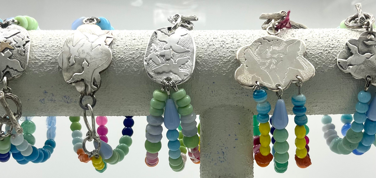 Silver Cloud and Bird Bracelet