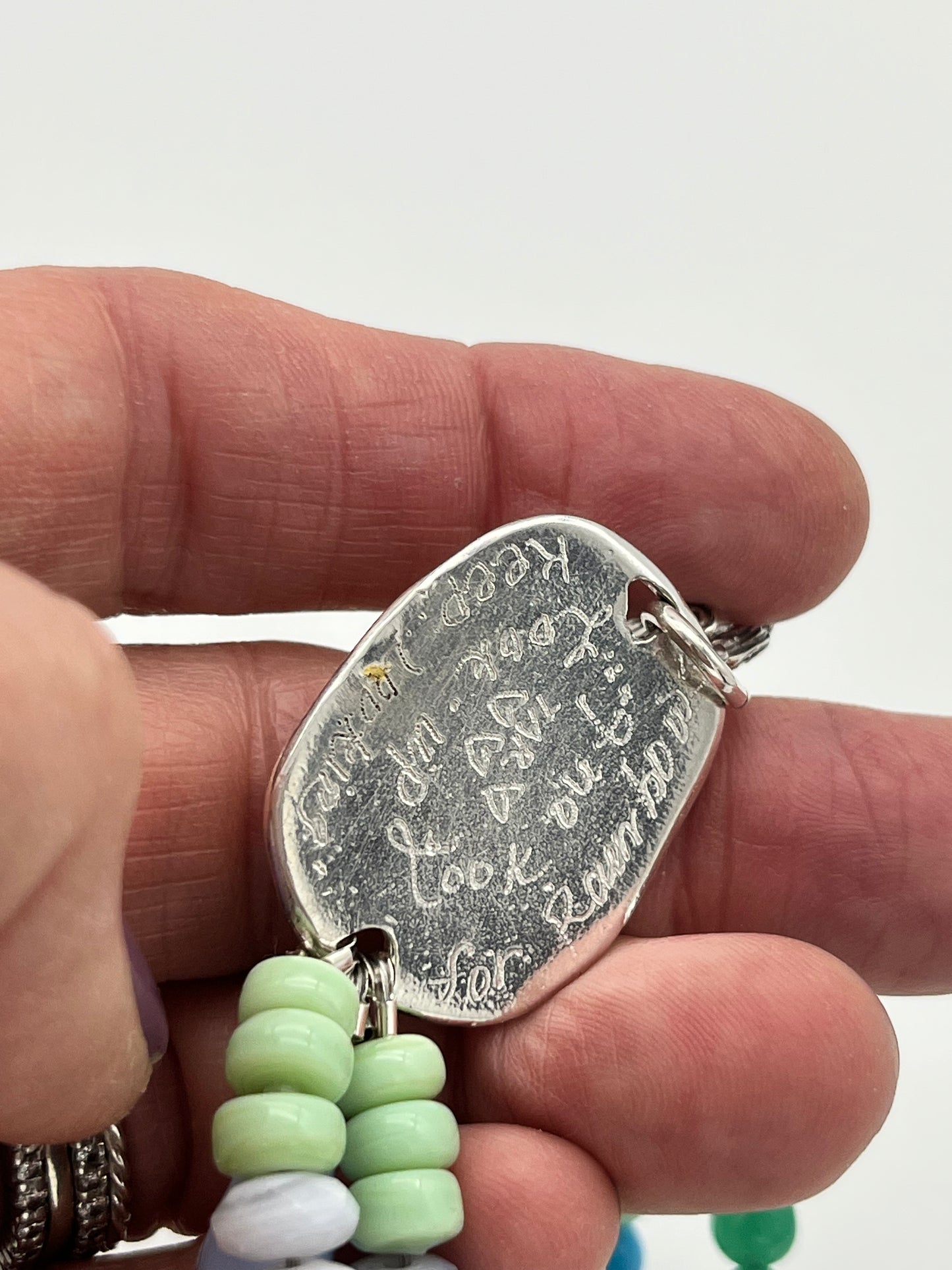 Silver Bird Tag Bracelet