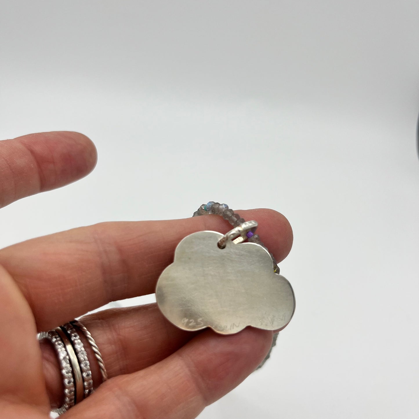 Silver and Opalite Cloud Necklace