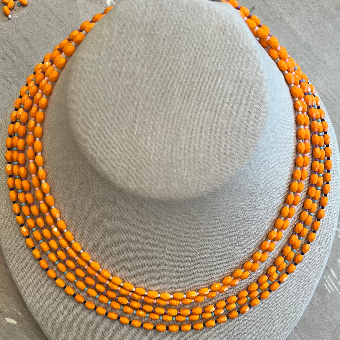 Tangerine multi-strand necklace