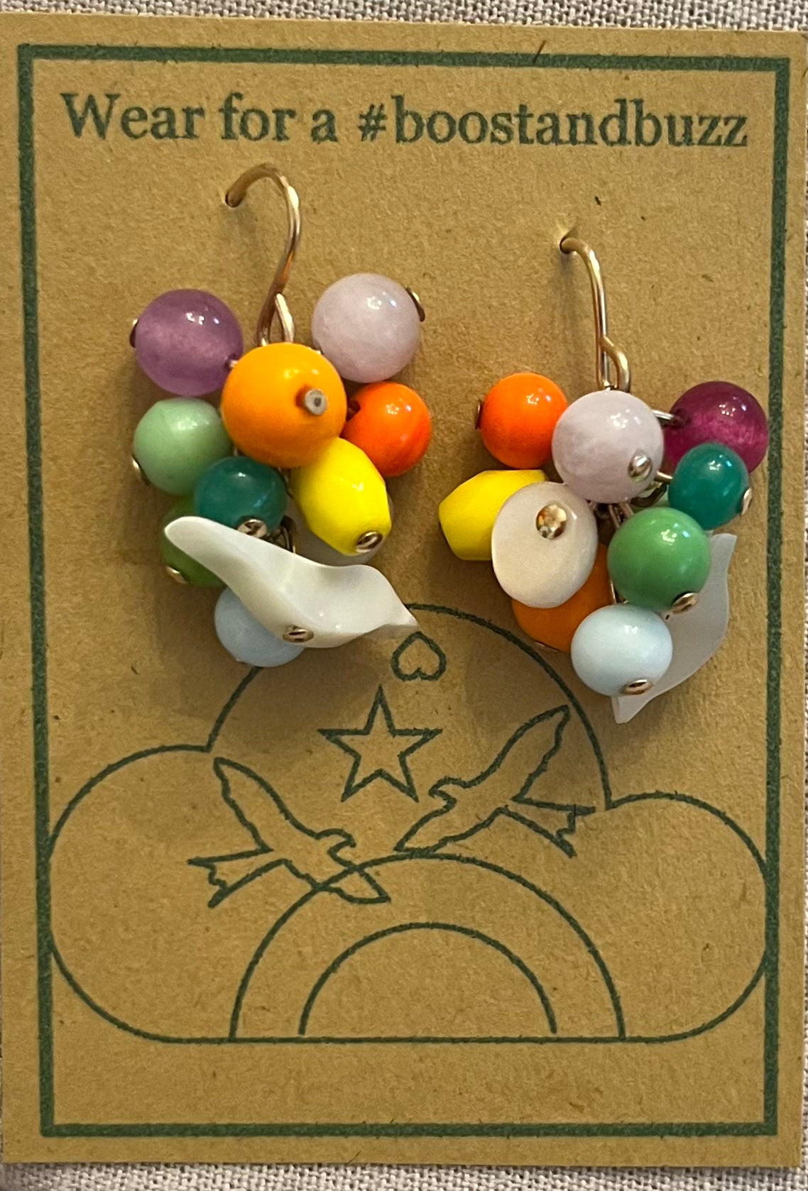 Orbit Cluster with bird earrings