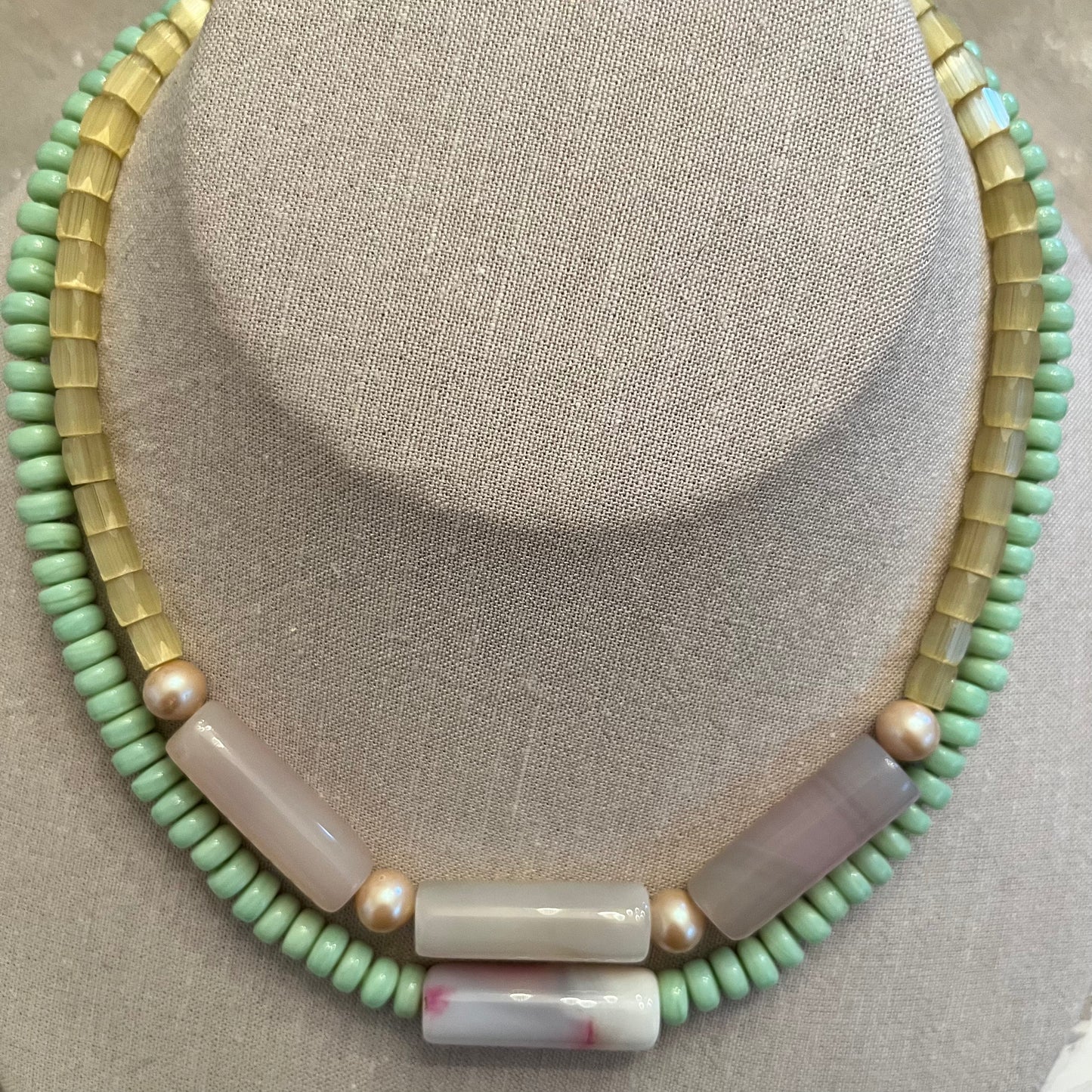 multi pastel bead necklace