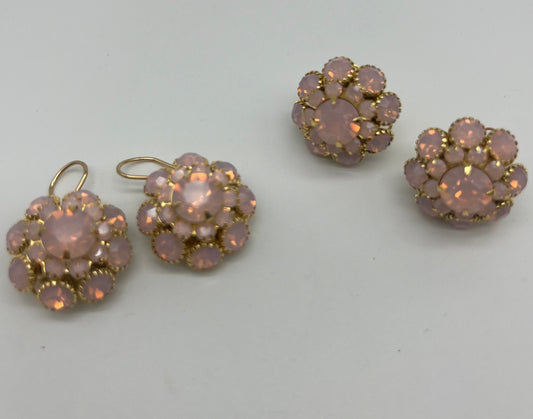 Pink Opal Crystal Stone Earrings