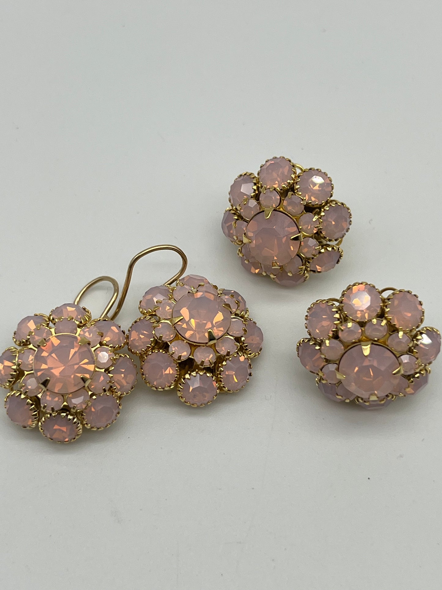 Pink Opal Crystal Stone Earrings