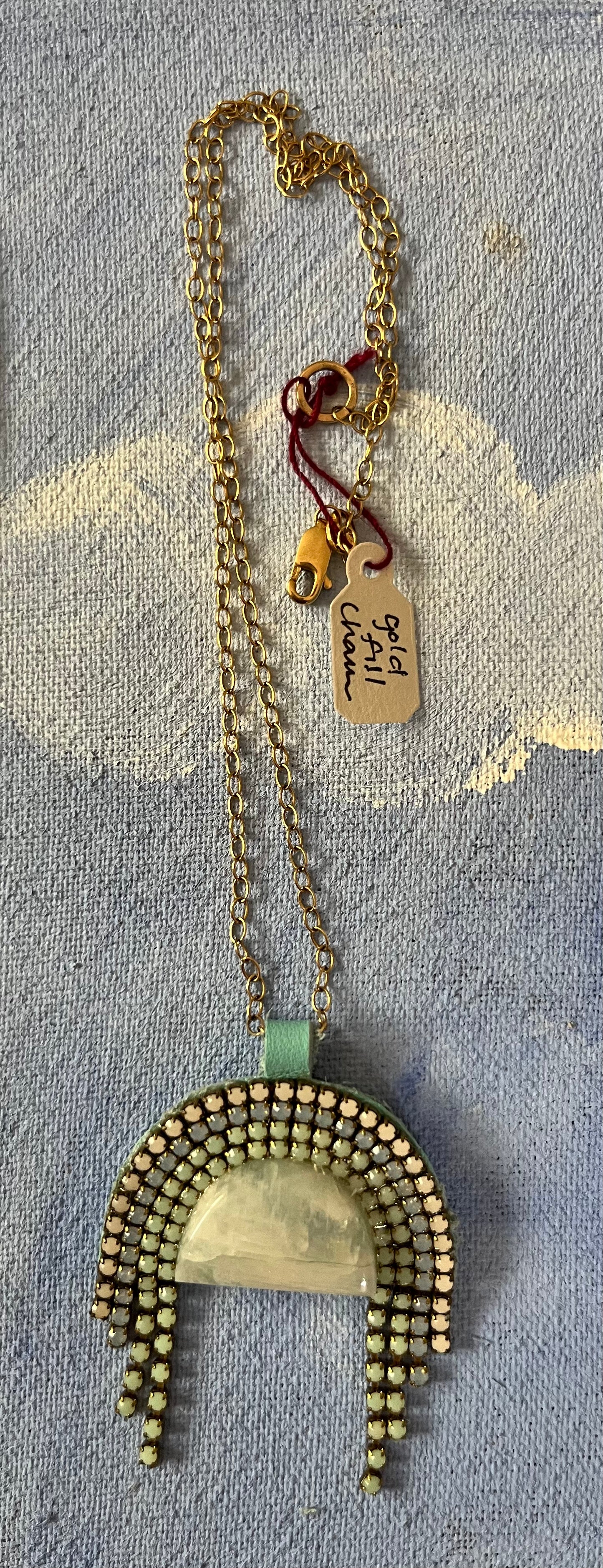 Semi-precious Arch and sparkle necklaces