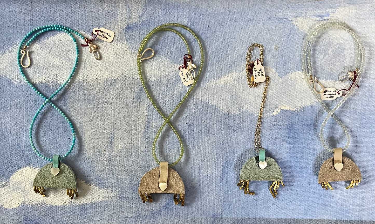 Semi-precious Arch and sparkle necklaces