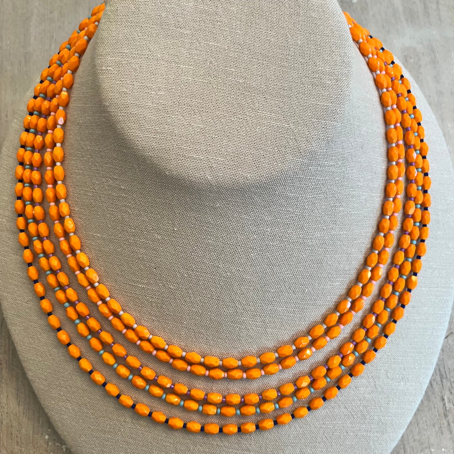 Tangerine Orange multi-strand necklace