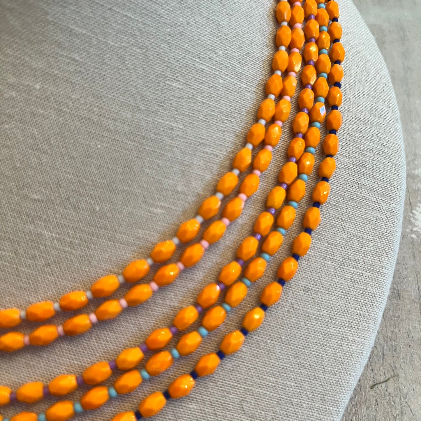 Tangerine Orange multi-strand necklace