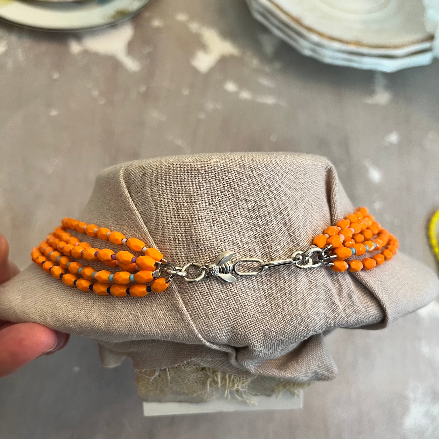 Tangerine Orange multi-strand necklace