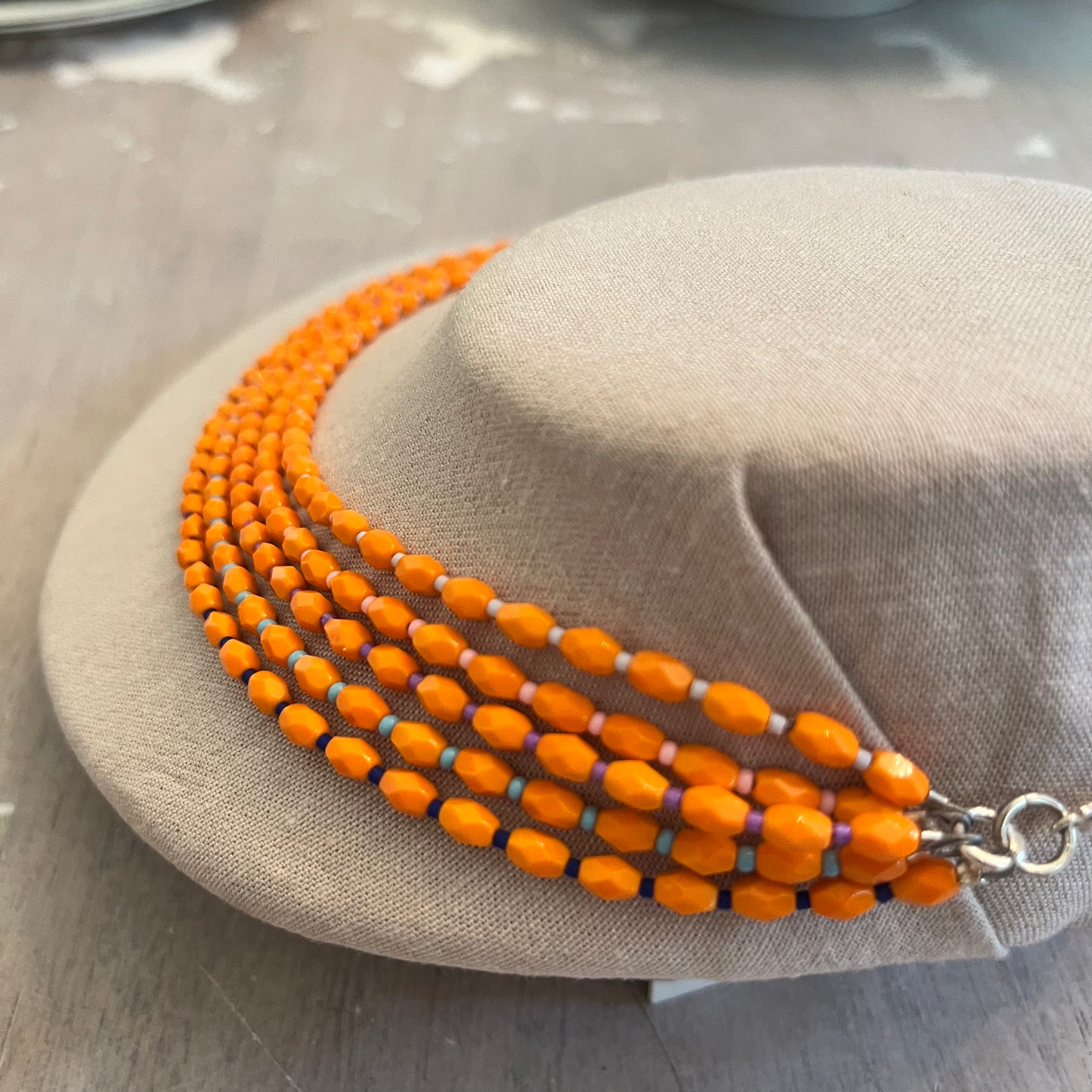 Tangerine Orange multi-strand necklace