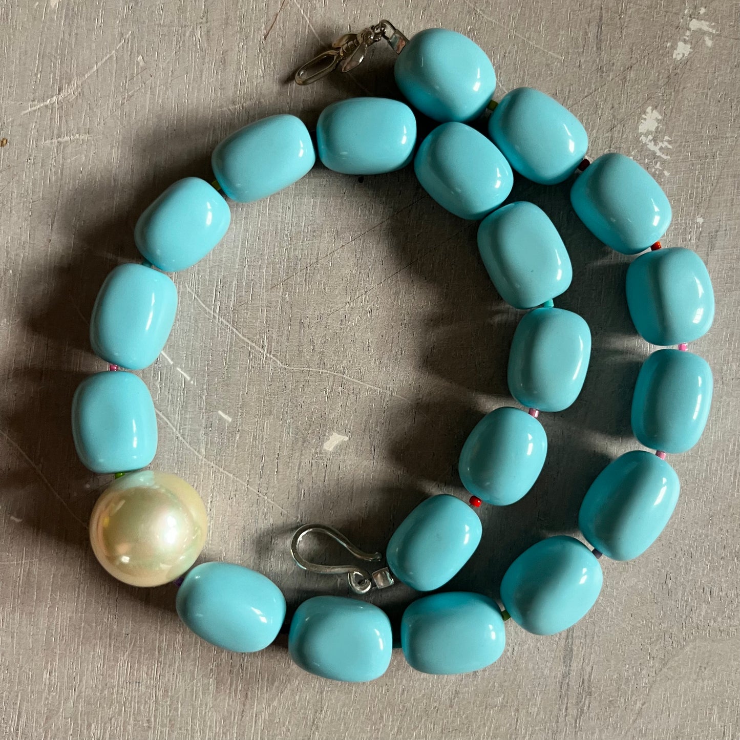 Wilma Gum ball Necklace Turquoise