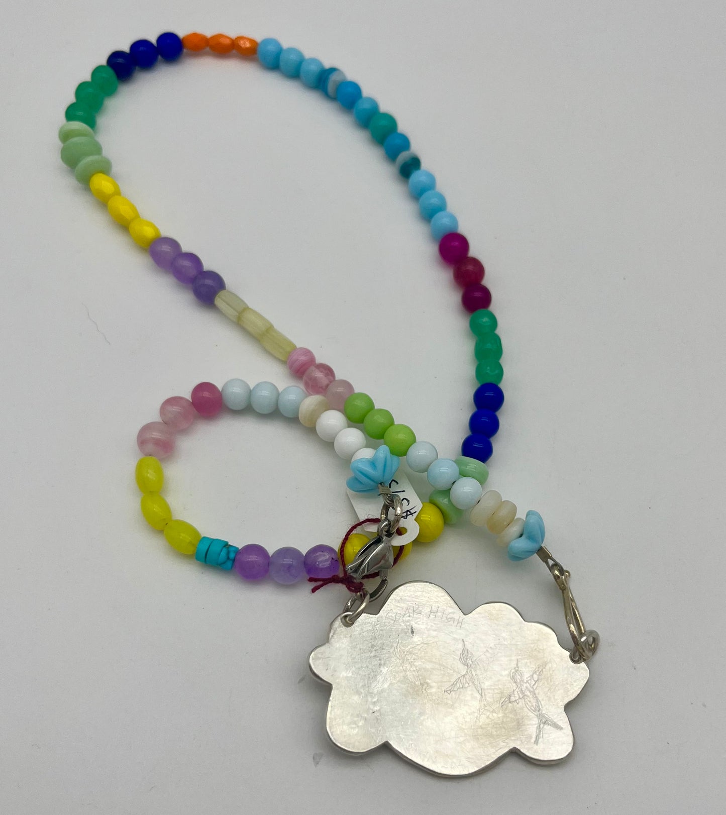 Birds in flight Color Buzz Pendant Necklace