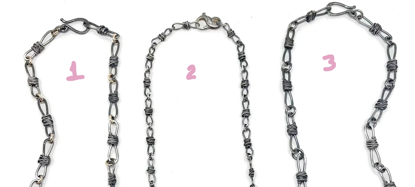 Barb Wire Chain Link Necklace