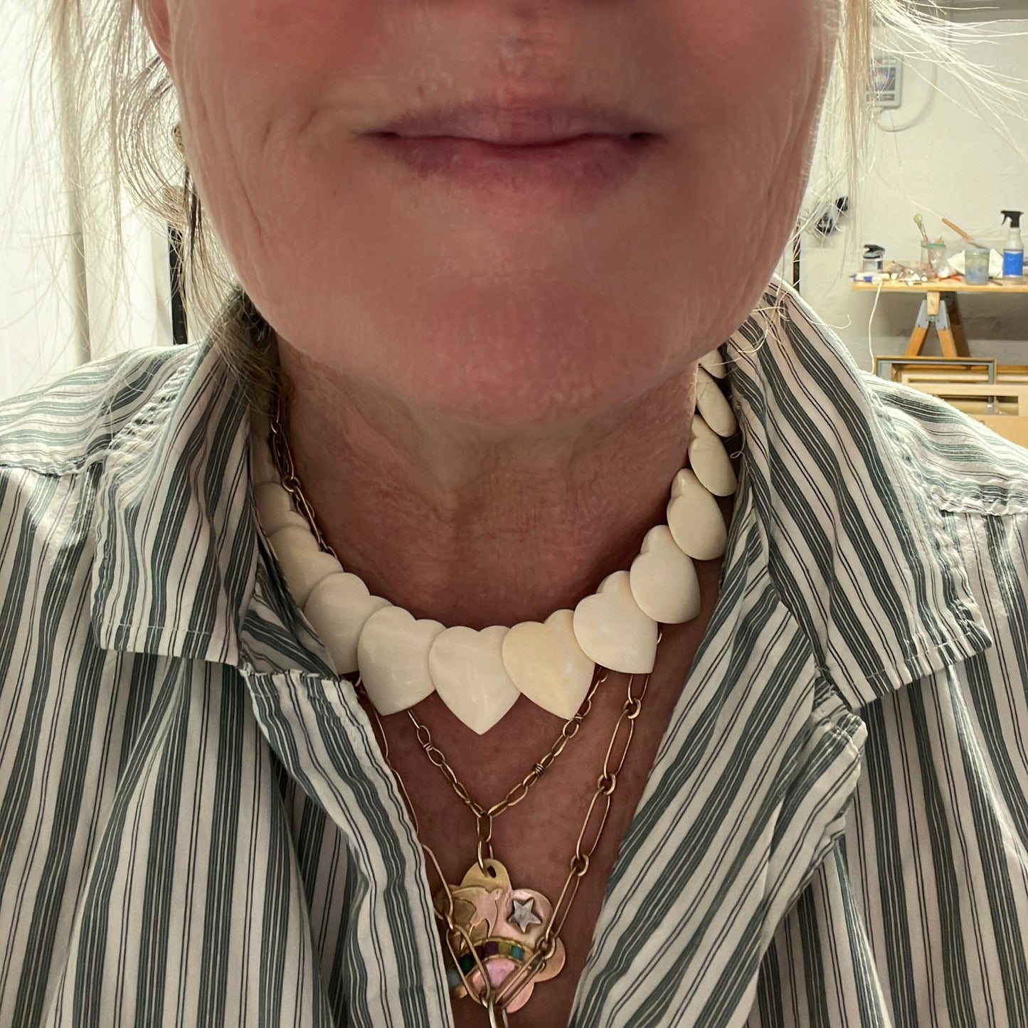 Modern Heart Collar Necklace