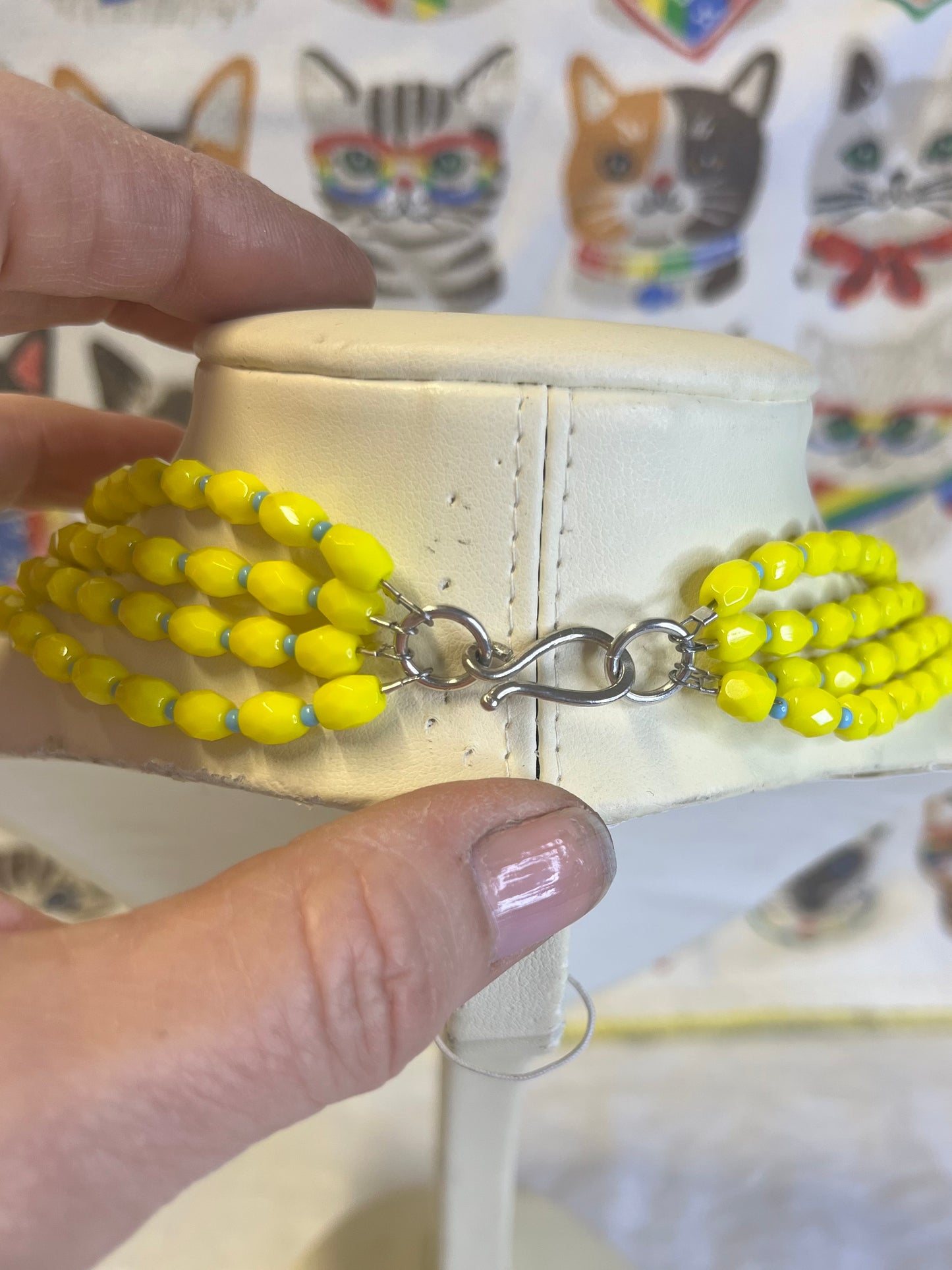 Multi-strand Acid yellow necklace