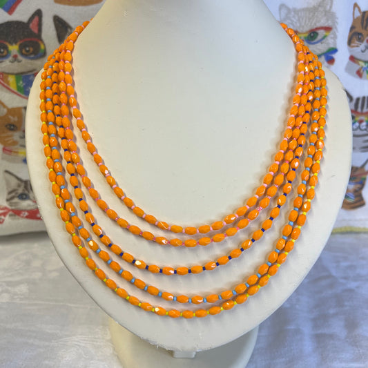 Multi-strand Tangerine Necklace