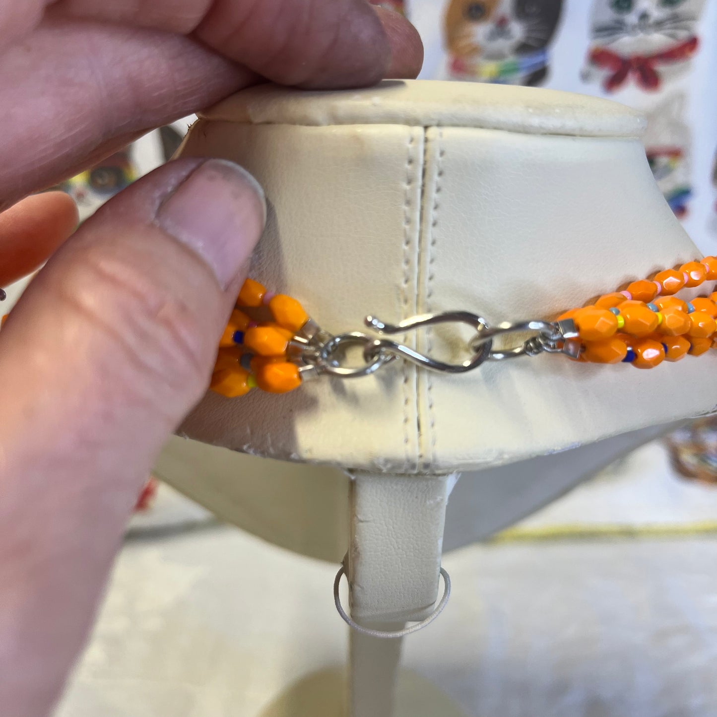 Multi-strand Tangerine Necklace