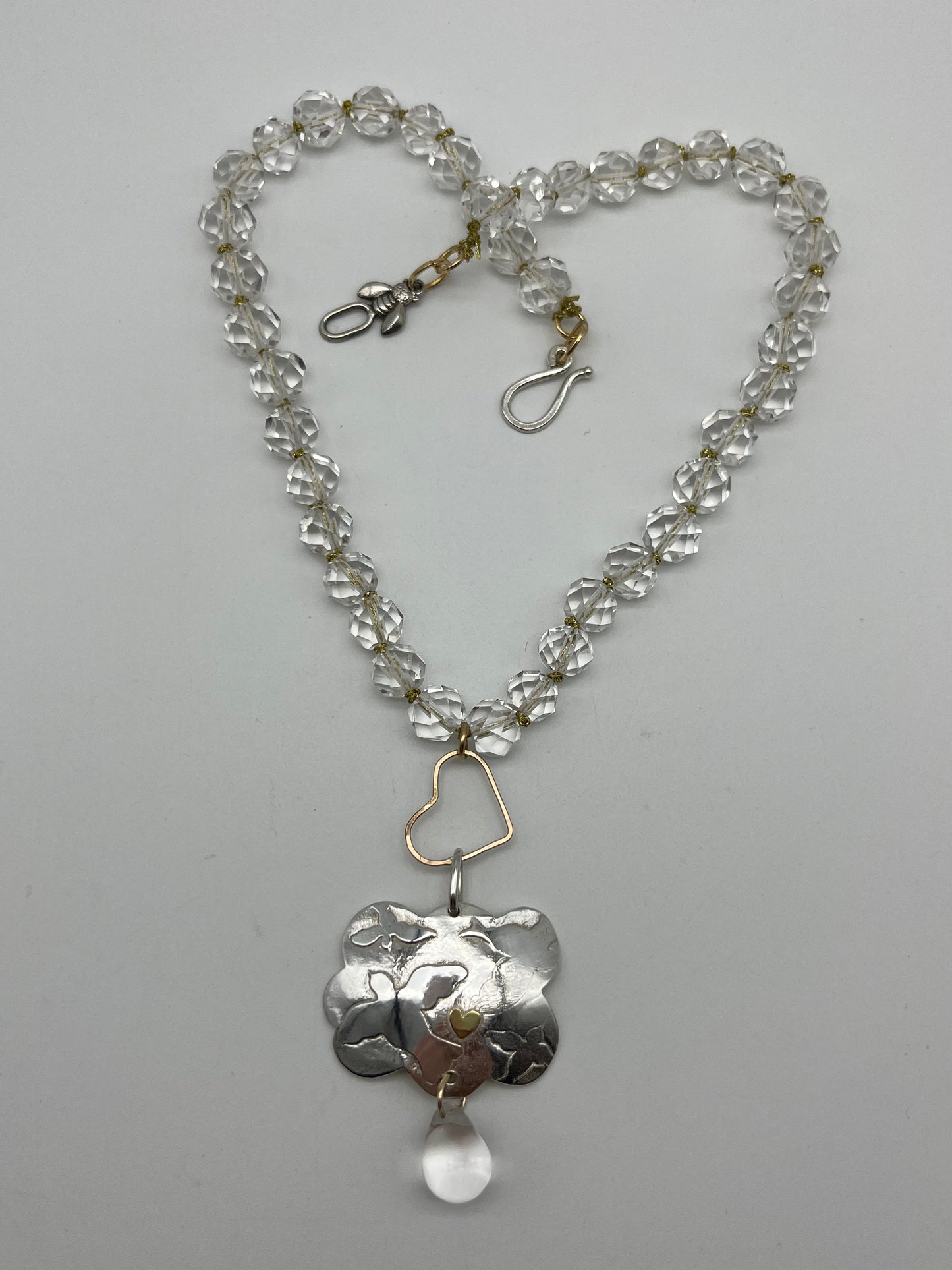 Cloud Charm Heart Crystal bead Necklace