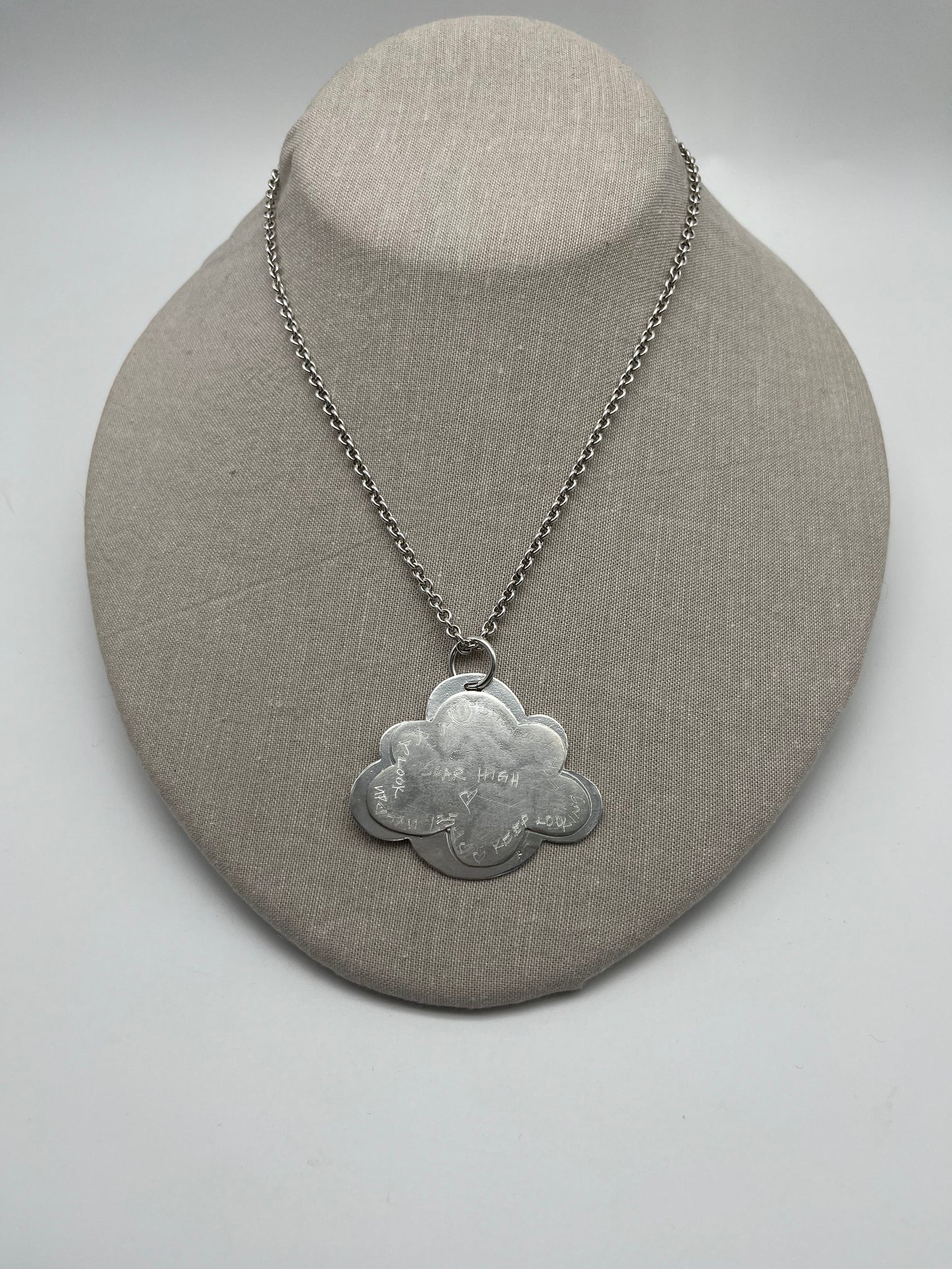 Three bird Cloud Charm necklace