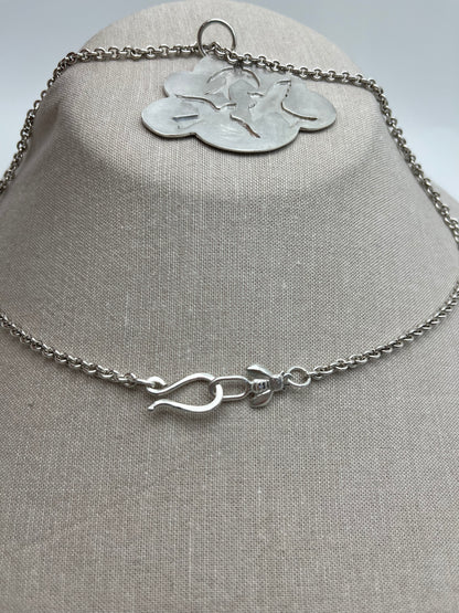 Three bird Cloud Charm necklace