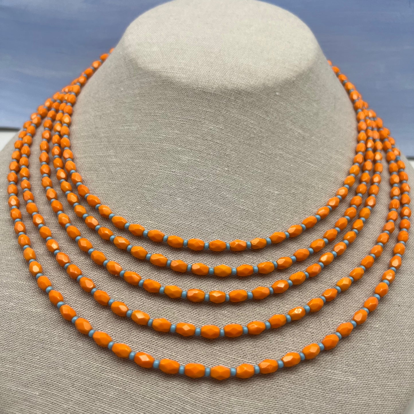 Tangerine dream multi strand necklace