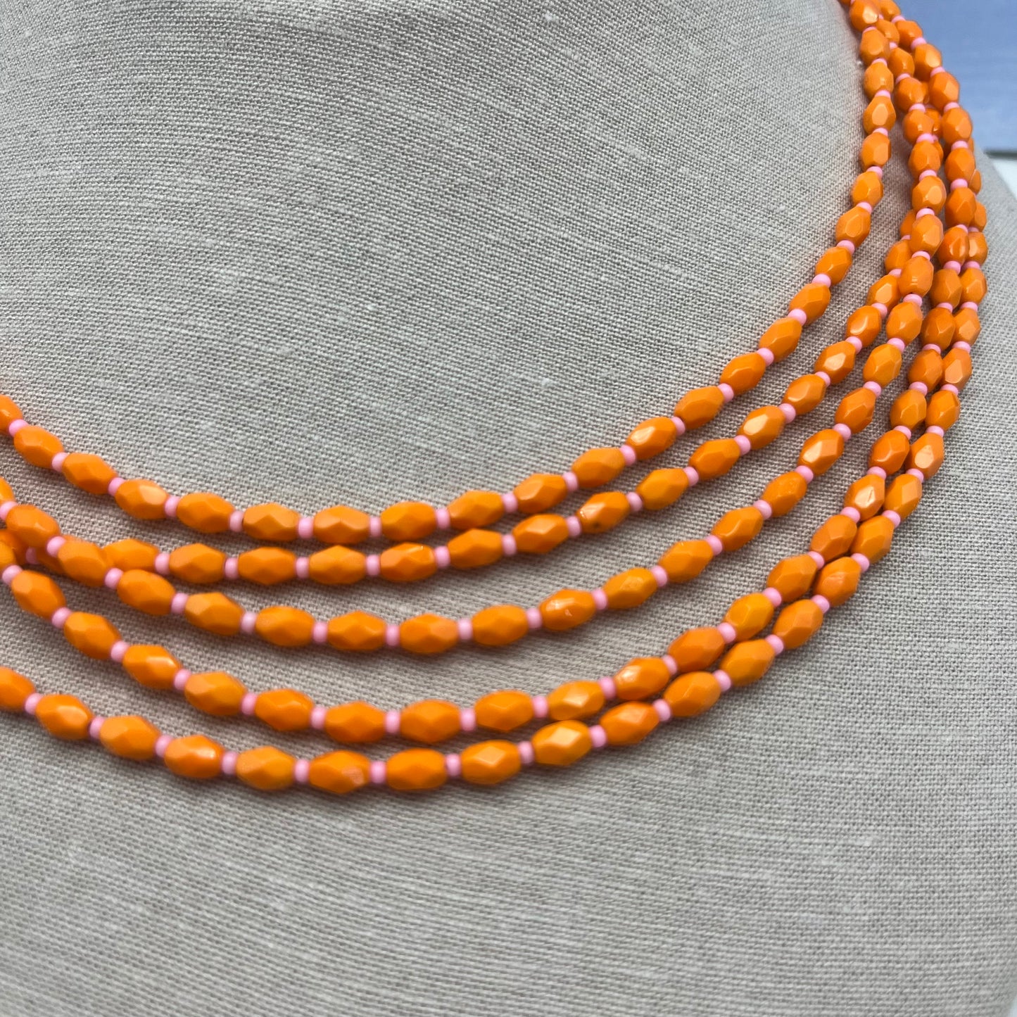 Tangerine dream multi strand necklace