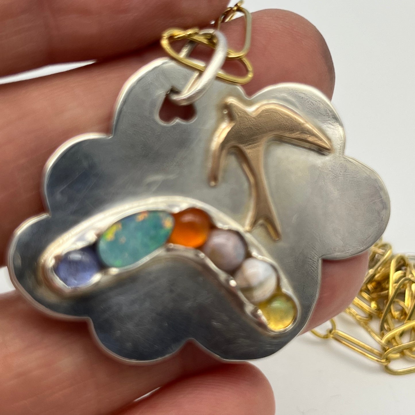 Opal Rainbow Cloud Necklace