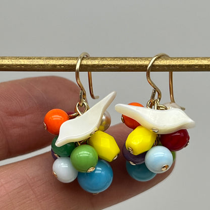 Rainbow Satellite cluster Earrings