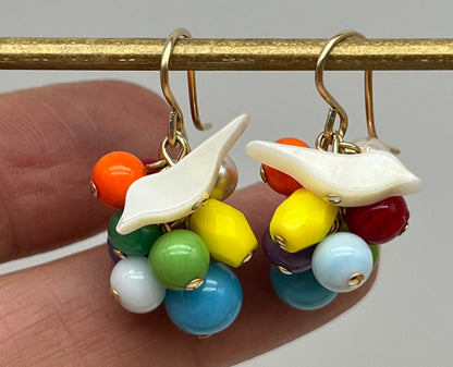 Rainbow Satellite cluster Earrings