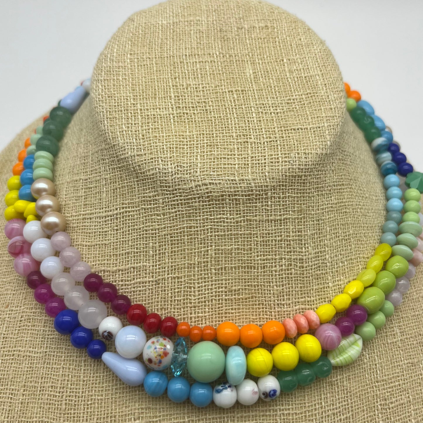 Rainbow Buzz, Three Strand Necklace
