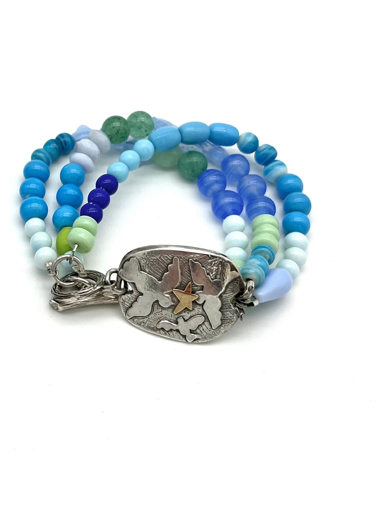 Bird Tag Bead Bracelet