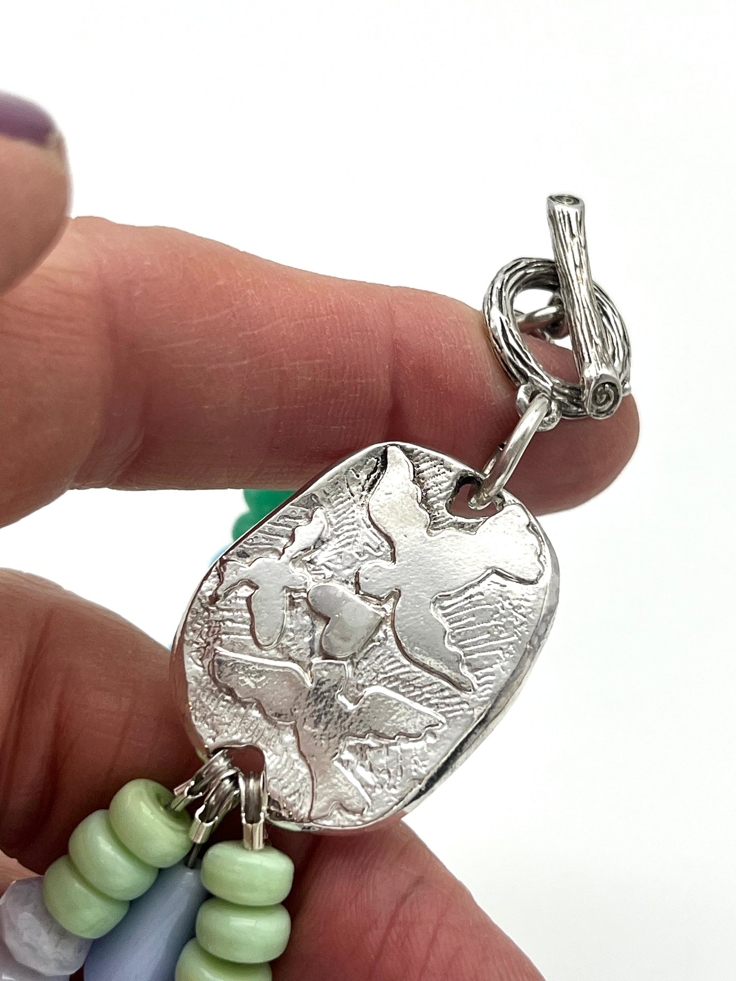 Silver Bird Tag Bracelet