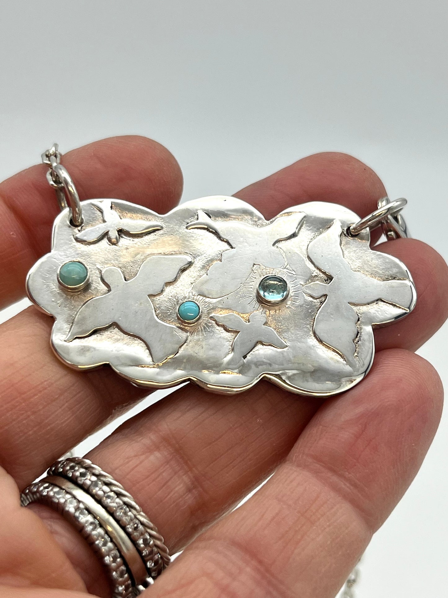 Birds in flight Cloud Pendant Necklace (Copy)