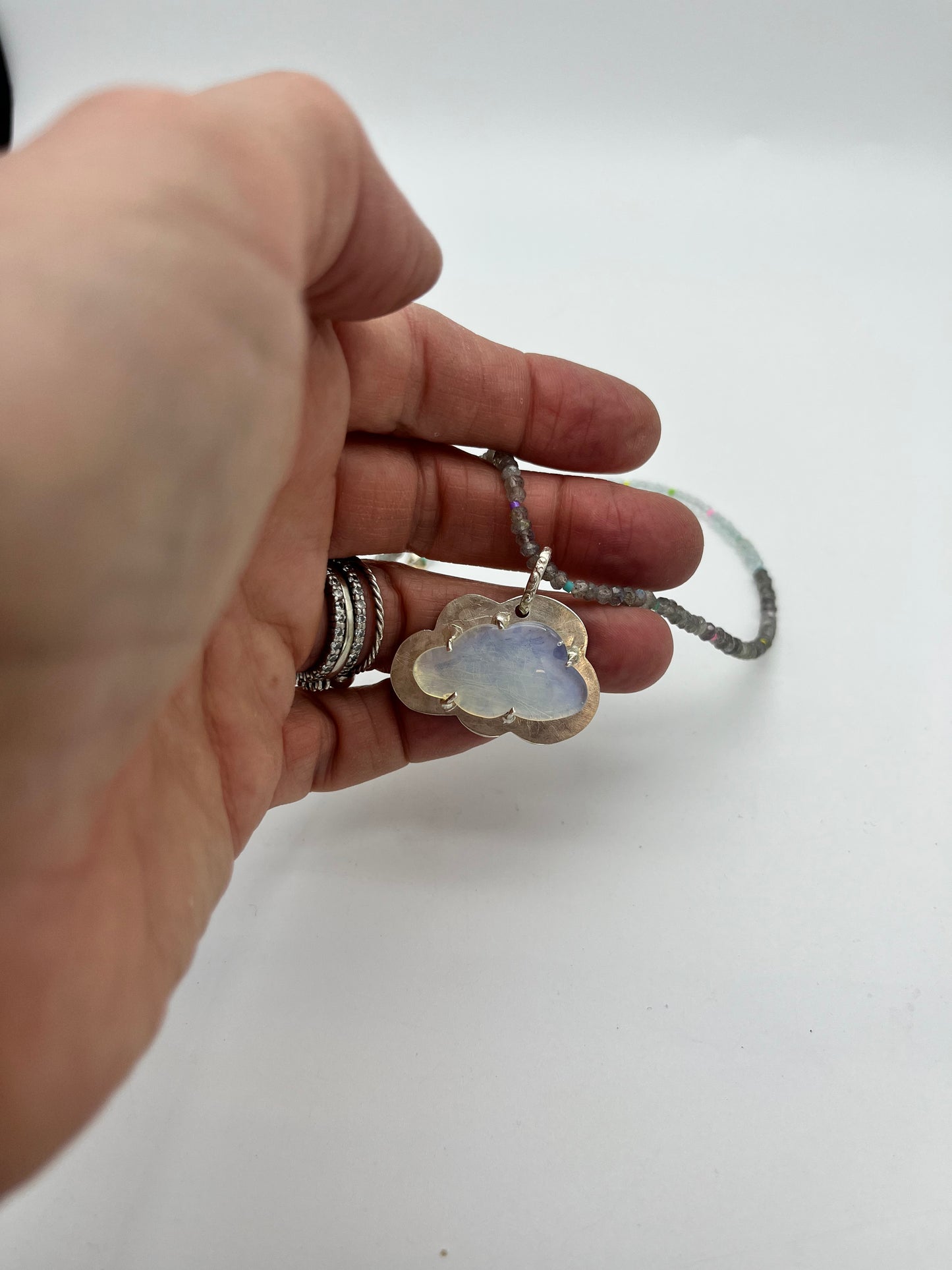 Silver and Opalite Cloud Necklace