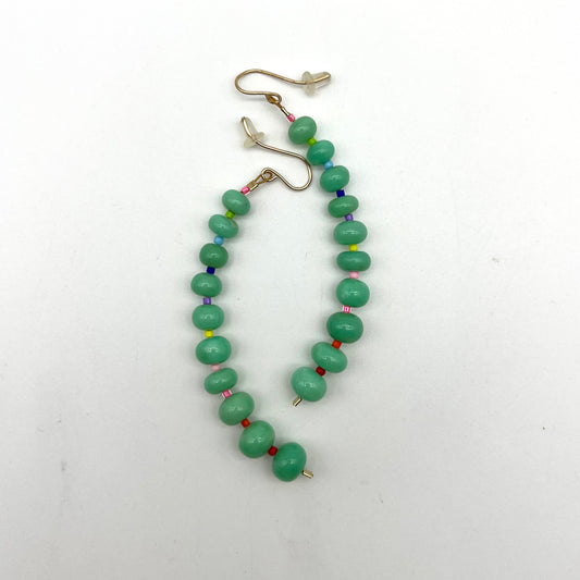 Chrysoprase Linear Earrings