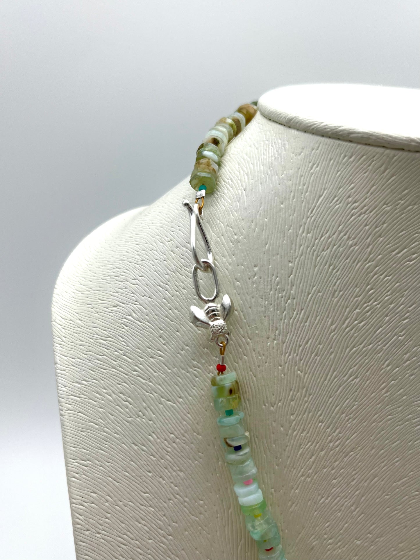 Semi Precious Green Opal Rainbow Necklace