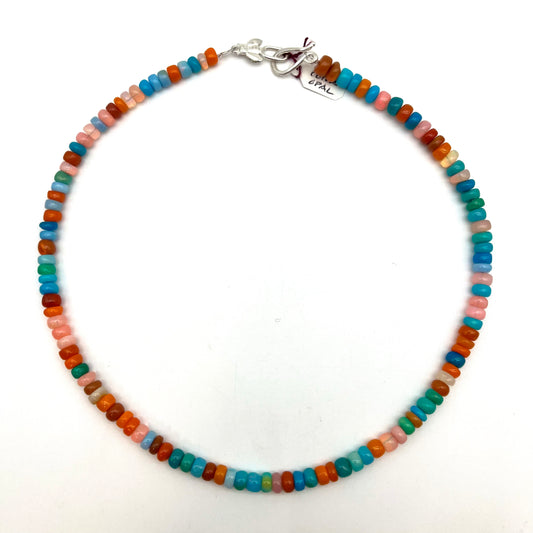 Opal Carnelian Ombre Rainbow Necklace