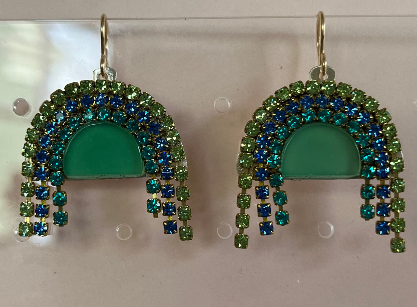 mini rainbow sparkler earrings
