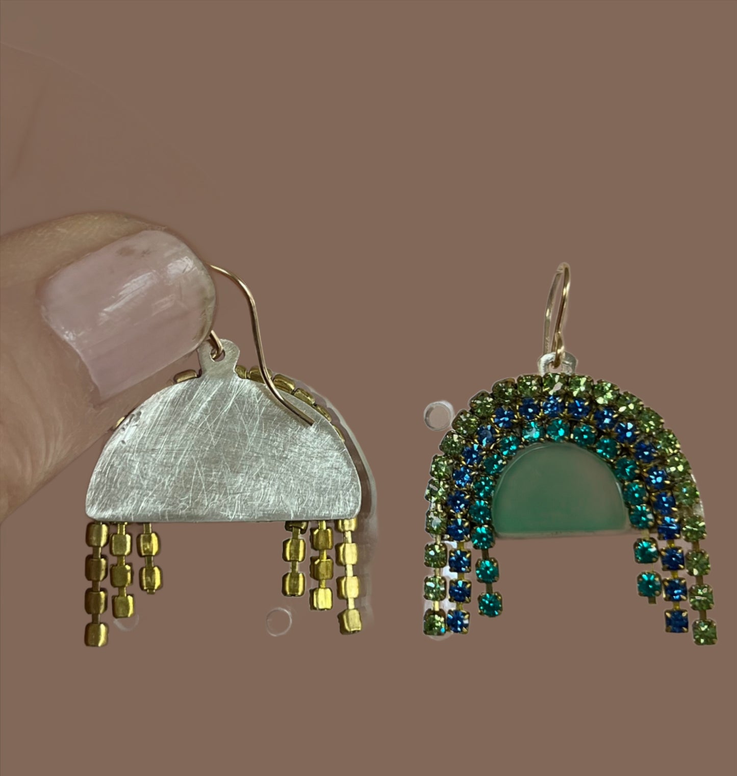 mini rainbow sparkler earrings