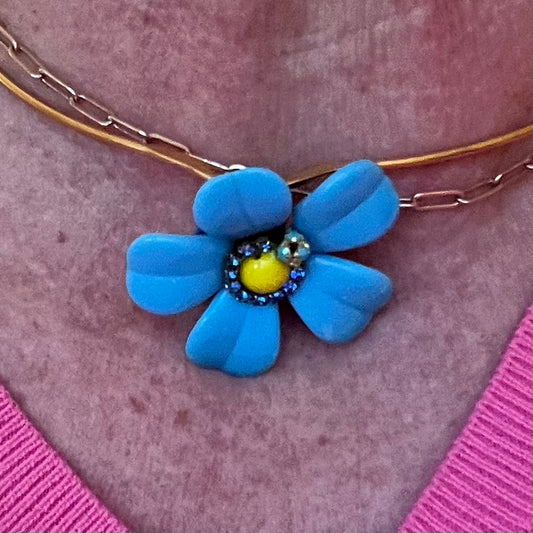 Flower pop wire necklace