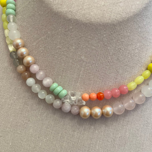 multi pastel bead necklace