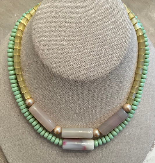 multi pastel bead necklace