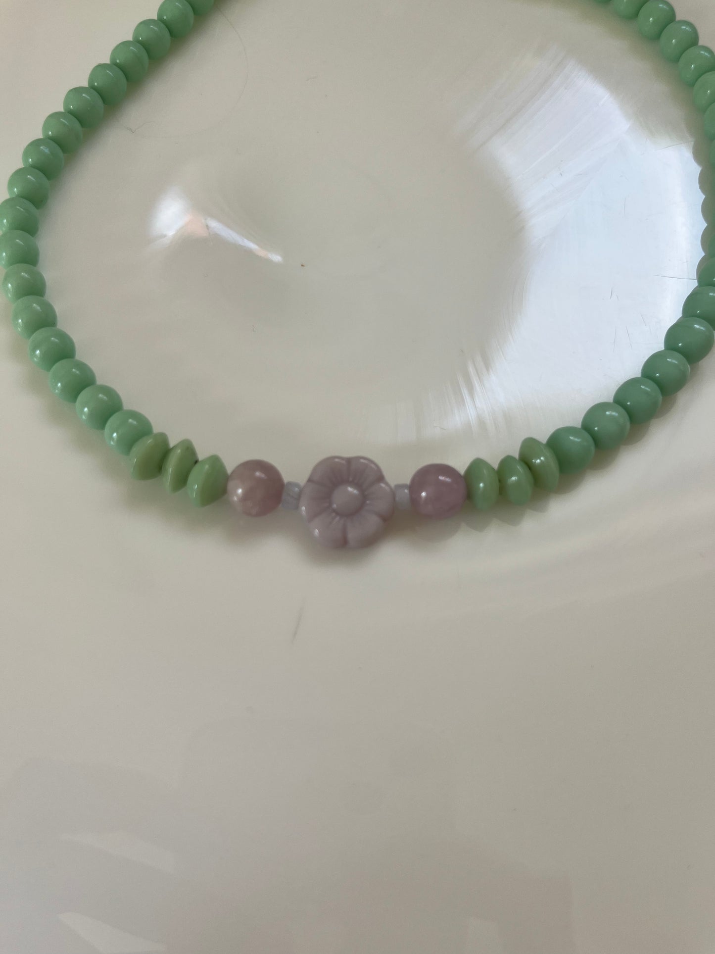 Lilac flower bead Necklace