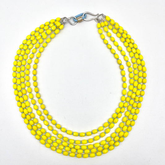 Multi-strand Acid yellow necklace