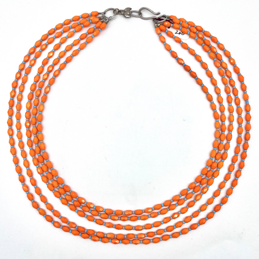 Multi-strand Tangerine Necklace