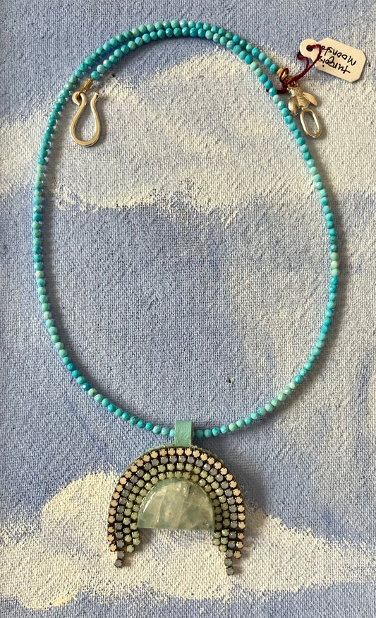 Semi-precious Arch and sparkle necklaces
